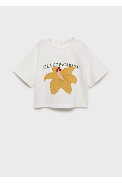 MANGO Kids İşlemeli kısa kollu tişört