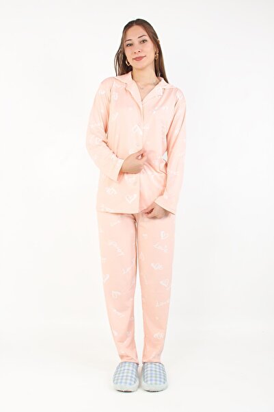 Mckanzie 3302 Milan Soft Shirt Collar Long Sleeve Long Bottom Pajama Set