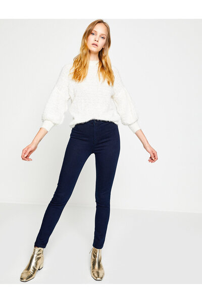 Koton Jean albastru Kate cu talie joasă de damă 8KAL41446JD