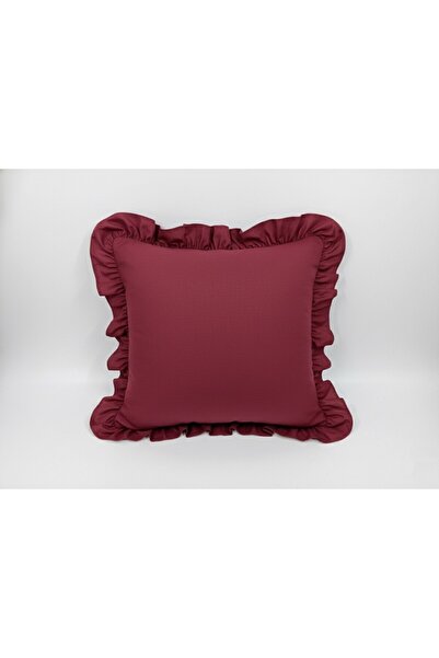 LILYUM %100 Pamuk Fırfırlı Dekoratif Kırlent Kılıfı – 43x43 cm ( 1ADET )