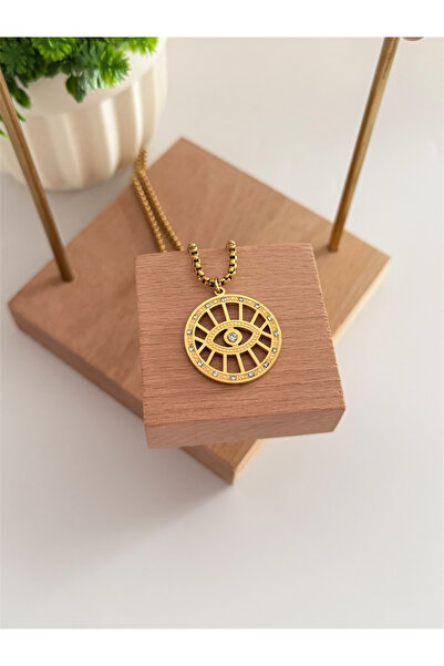 FIERA JEWELRY Egypt Model Lucky Eye Long Chain Steel Women's Necklace (Length...