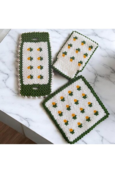 Dantelux مجموعة ألياف مهر محبوكة يدويًا مكونة من 3 قطع