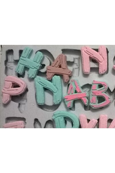 morlalem m Odun Görünümlü 3cm Harf Alfabe Silikon Kalıp K-031, Kokulu Taş Sab...