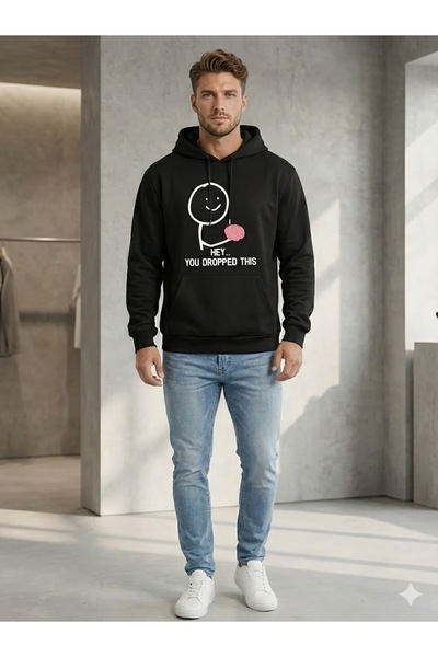 Trendy Sun هودي رجالي عالي الجودة مطبوع عليه عبارة 'Hey... Bunu Düşurdın' على...