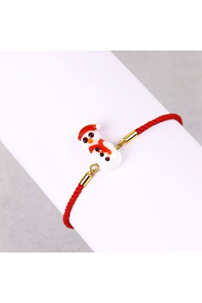 ADAMODART Christmas Snowman Design Glass Bracelet