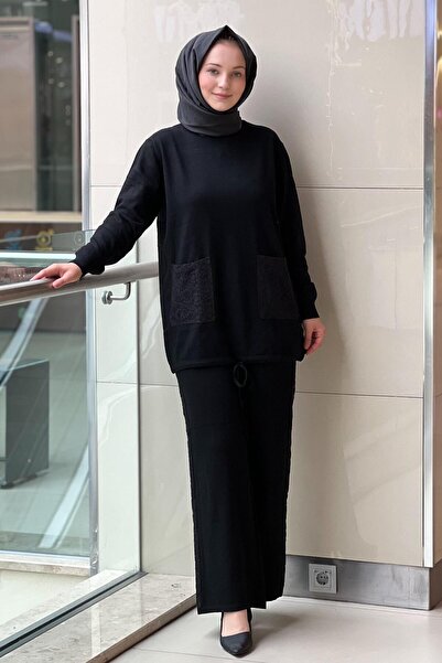 Mahal Crochet Knitwear Lace Detailed Trouser Knitwear Set