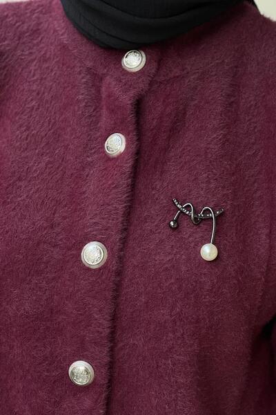 Nuss Basic Angora Cardigan with Front Snaps
