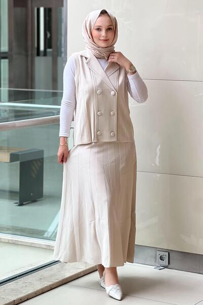 Mahal Tricotaj croșetat set cu vestă Set din raion cu fuste