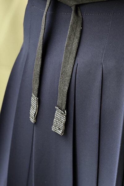 Ghisa Drawstring Pleated Patterned Skirt