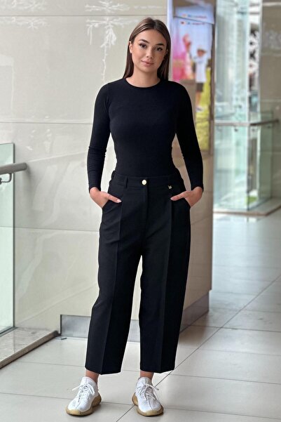 sentez giyim Sentez Roma Arkası Lastikli Pileli Pantolon