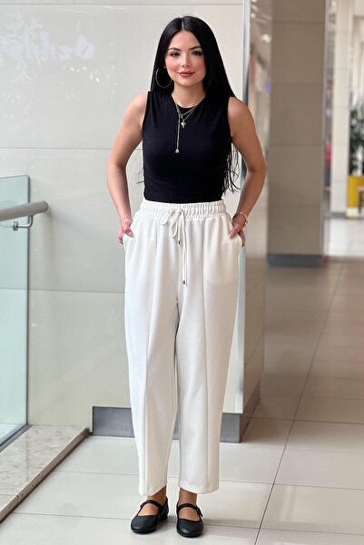 sentez giyim Sentez Önden Parçalı Havuç Bambu Pantolon