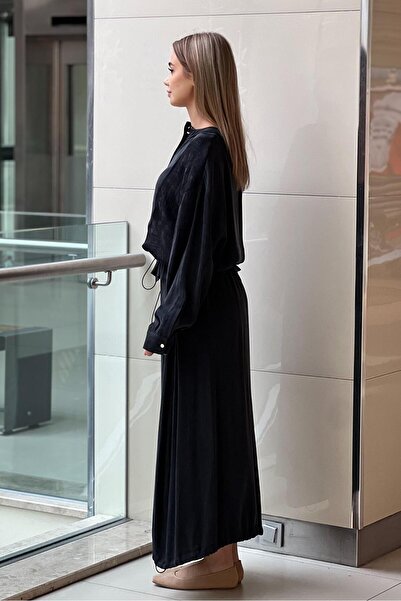 Ghisa Ethnic Patterned Buttoned Ribbed Tunic Skirt Set