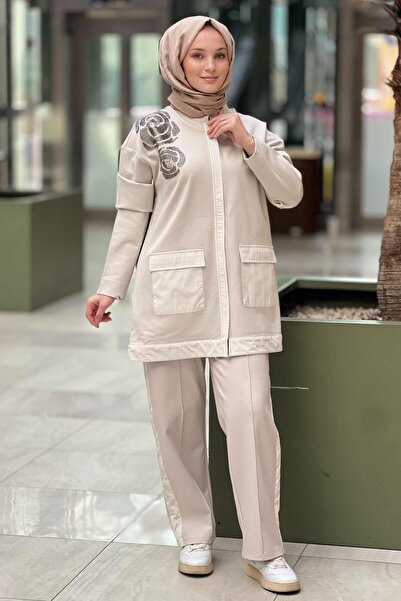 Ghisa Shoulder Embroidered Pocket Trousers Set