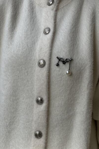 Nuss Basic Angora Cardigan with Front Snaps