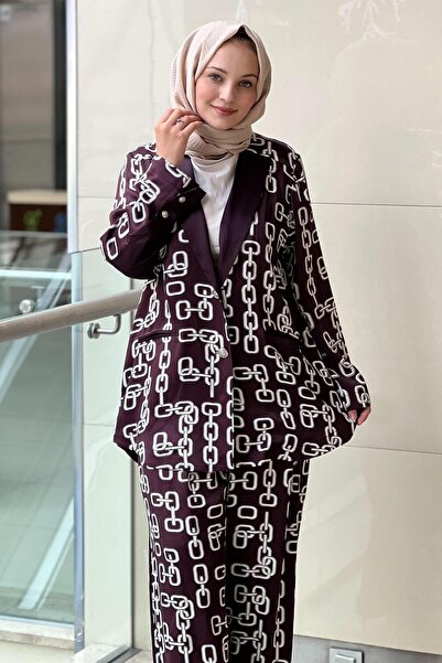 Ghisa Patterned Satin Jacket Panoloton Set