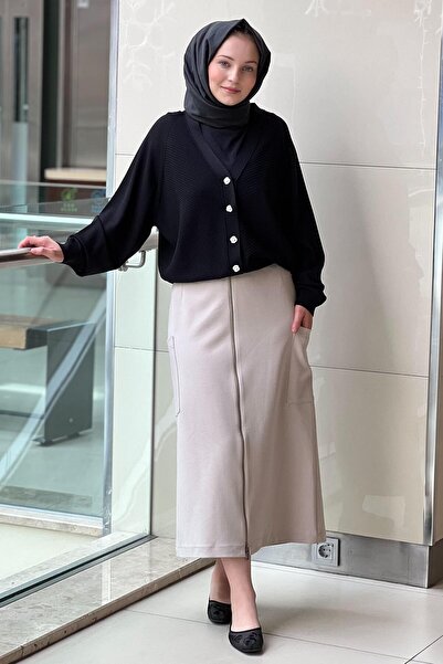 sentez giyim Sentez Pocket Detailed Zippered Skirt