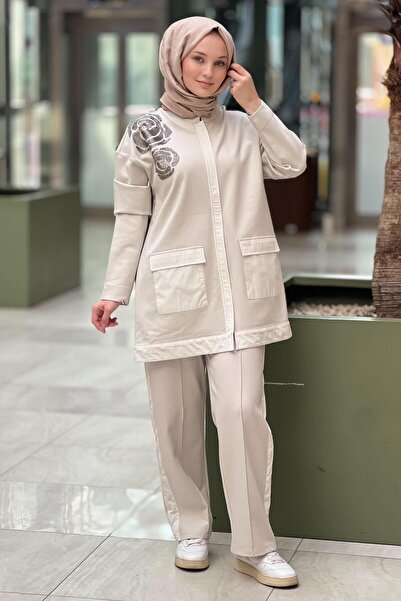 Ghisa Shoulder Embroidered Pocket Trousers Set