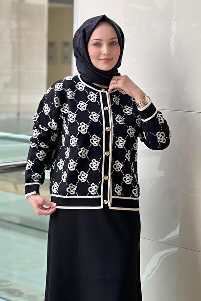 Ghisa Rose Patterned Knitwear Cardigan