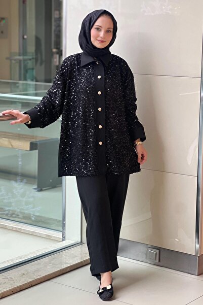 Ghisa Sequin Sequin Shirt Pants Set