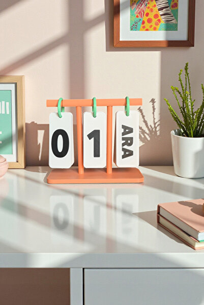 Decolera Çevirmeli Sonsuz Masa Takvimi – Yılbaşı Hediye - Dekoratif Modern Kaliteli Malzeme