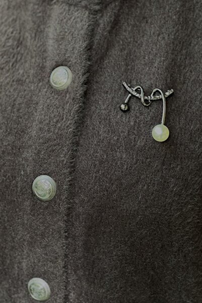 Nuss Basic Angora Cardigan with Front Snaps