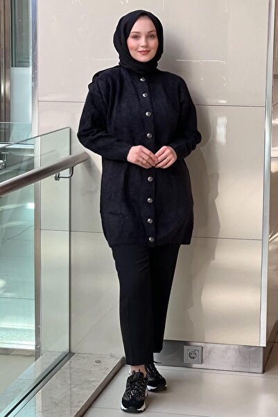 Nuss Basic Angora Cardigan with Front Snaps