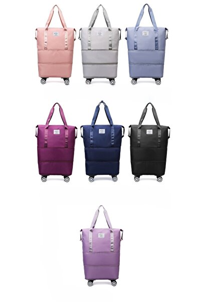 OEM Geantă de voiaj pliabilă cu roți, 36–55L, culoare negra încăpătoare și ușor de transportat