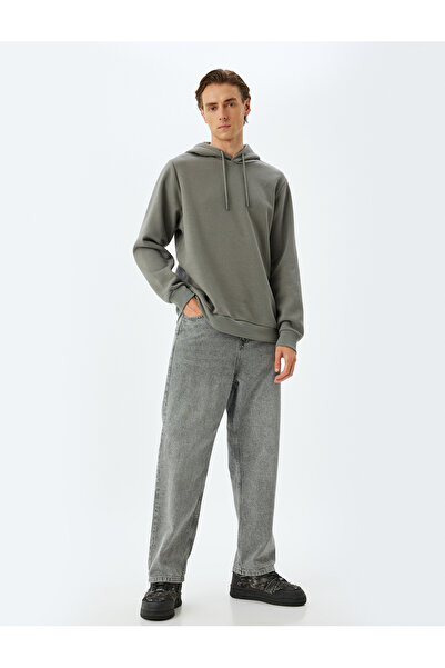 Koton cu căptușeală din fleece Bumbac amestecat basic Hanorac cu glugă tricou