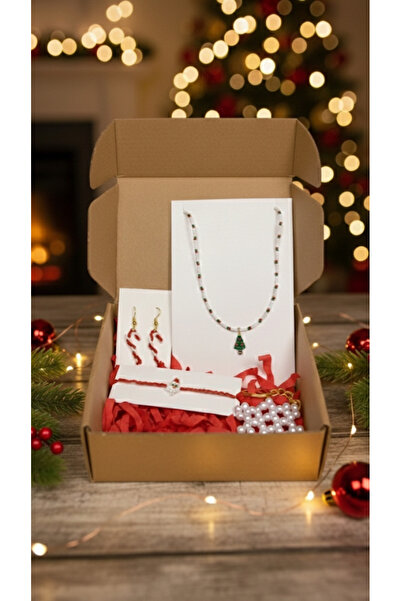 VESPERASTOREE Yılbaşı,noel temalı hediye yeniyıl hediyesi kutusu - ( kolye, b...