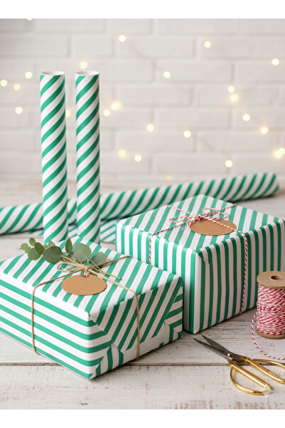 demontecraft ورق تغليف ورق أبيض مع تحيز أخضر (10 قطع) 70 × 100