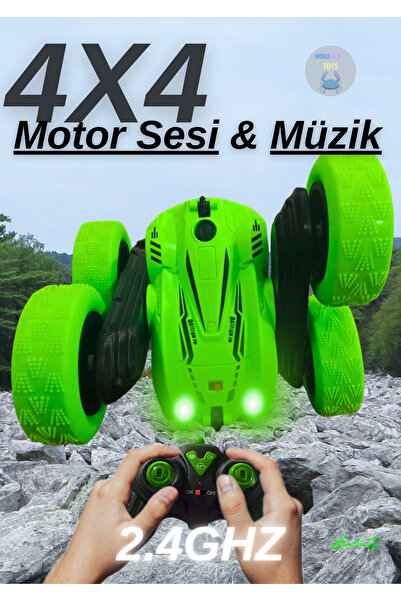 Boratila Toys Uzaktan Kumandalı Işıklı Şarjlı 2.4 Ghz Müzikli Demolu Kırılmaz Akrobat Araba