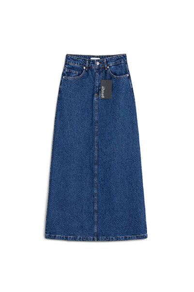 praye Μακριά τζιν φούστα καμπάνα μπλε