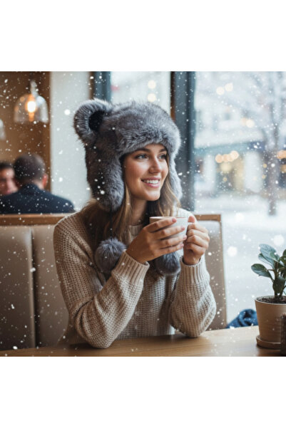 Mustran SUYUTTİ Lüks Unisex İthal Ayıcık Kulaklı Kürklü Şapka - Ayarlanabilir Tam Kapatan Termal Trapper