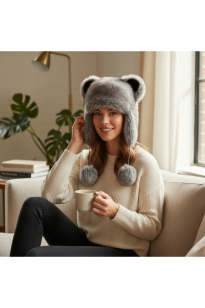 Mustran SUYUTTİ Lüks Unisex İthal Ayıcık Kulaklı Kürklü Şapka - Ayarlanabilir Tam Kapatan Termal Trapper
