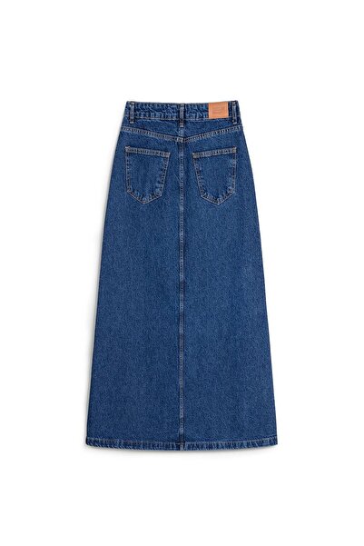 praye Μακριά τζιν φούστα καμπάνα μπλε