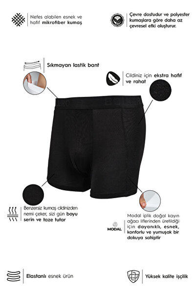 Bolero Erkek Mikro Modal Boxer Siyah