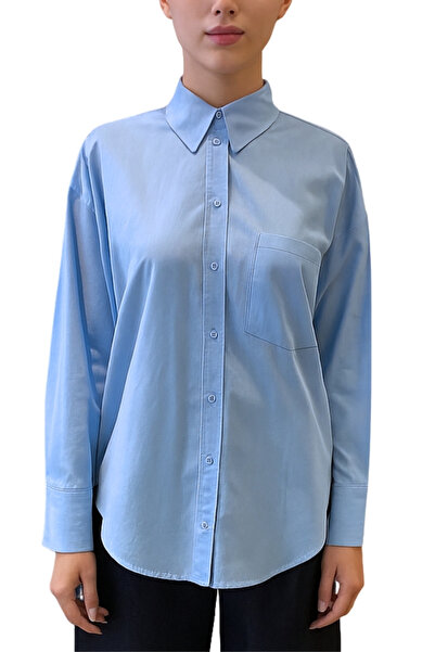 Qualia Butik Women's Shirt with Pocket Detail Cotton