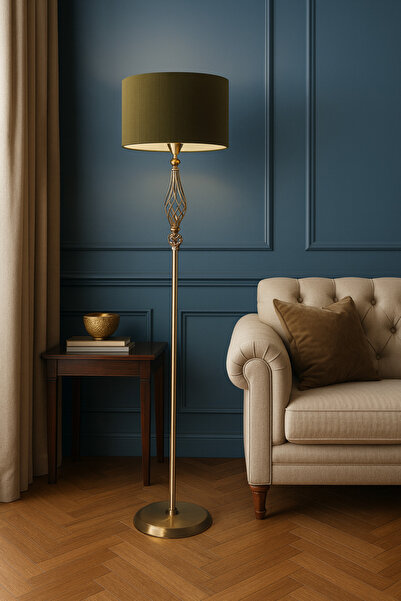 Lampada Verona Eskitme Kaplama Metal Lambader - Yeşil