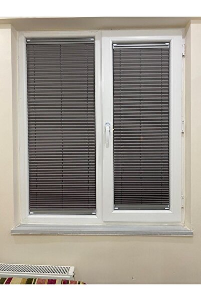 MT Plise Perde(GRİ ITHAL KUMAŞ) Kolay Yapışkanlı Montaj Katlanabilir Cam Balkon Perdesi-ofis-ev Perdesi