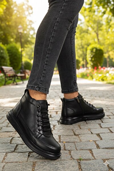 MY GROSS SHOES Черни зимни мъжки ботуши с цип, устойчиви на студ