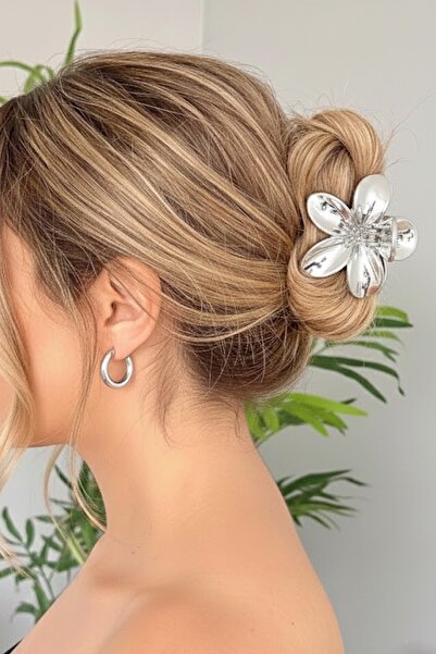 CAŞ DEKORASYON Silver Color Lotus Latch Buckle