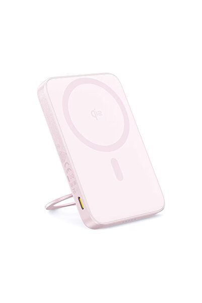 Baseus PicoGo 5000mAh external battery, 20W fast charging, rotating stand, pink