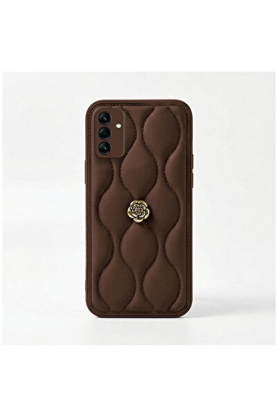 Zebana Samsung Galaxy A34 Compatible Case Zebana Camellia Leather Case Brown