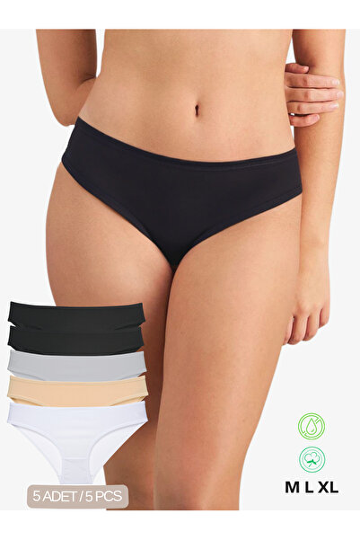 IPL Γυναικεία εσώρουχα, Γυναικεία εσώρουχα slip 5 τεμαχίων σετ μπικίνι (Μαύρο, Λευκό, Μαύρο, Γκρι)
