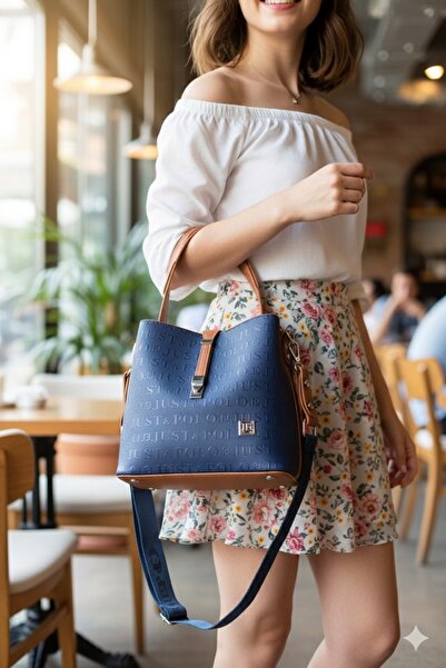 Just Polo حقيبة يد وكتف نسائية منقوشة 344045 كمبيوتر شخصي