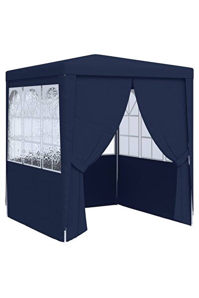 vidaxl خيمة حفلات احترافية بجدران جانبية 2×2 متر، لون أزرق، 90 جم/م²