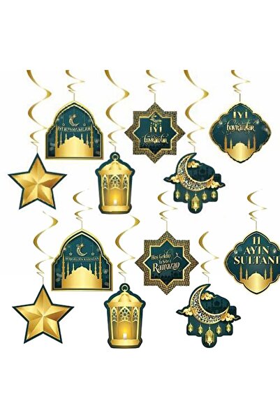 partidolu 12 Parça Karton Malzeme Hoş Geldin Ya Şehri Ramazan İyi Bayramlar Y...