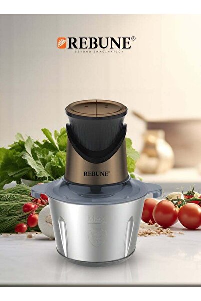 rebune Stainless steel meat and vegetable grinder, 3-liter capacity, 500 watts