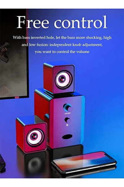 DOMEET 3pcs Home Desktop Computer Bluetooth Speaker Set, Usb Power Supply, With 3.55mm Audio Interface