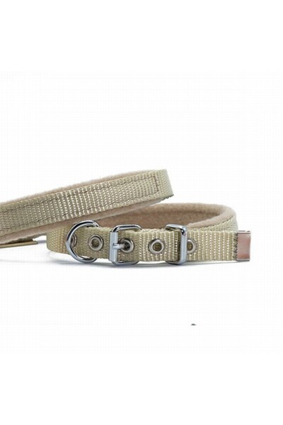 Doggie Polar Woven Dog Neck Collar Khaki 1.5x25-30 Cm